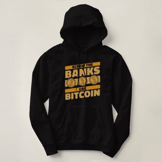 銀行のギフトねじBitcoin Blockchaiを使用 パーカ (デザイン正面)