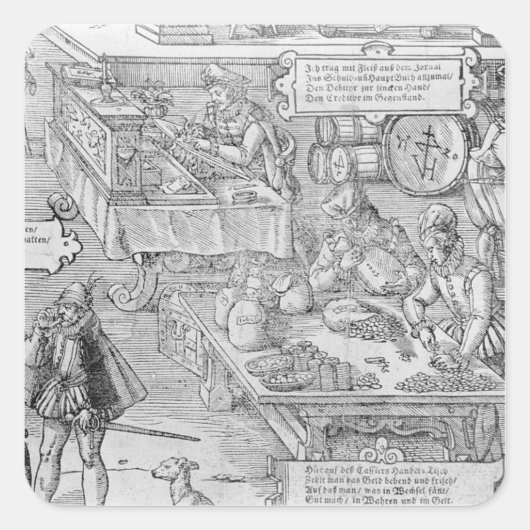 銀行のシーン スクエアシール (正面)