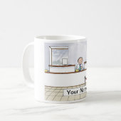 銀行の出納係、男性 コーヒーマグカップ (正面左)