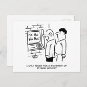 銀行の現金自動預け払い機が客を笑う ポストカード (正面/裏面)