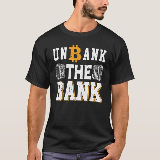銀行のBtc Bitcoinをアンバンク Tシャツ (正面)