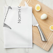 銀行ノースカロライナの外ヨコシマサワラ キッチンタオル (四つ折り)