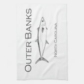 銀行ノースカロライナの外ヨコシマサワラ キッチンタオル (縦)