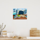 銀行企業の事務所 ポスター (キッチン)