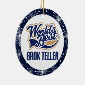 銀行出納係のギフトのオーナメント セラミックオーナメント (右)