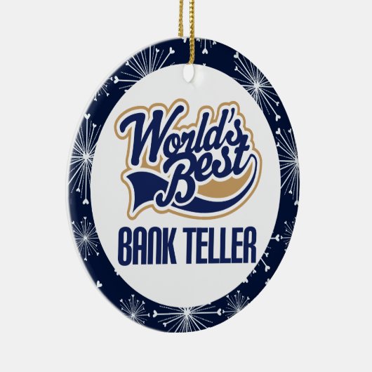 銀行出納係のギフトのオーナメント セラミックオーナメント (右)