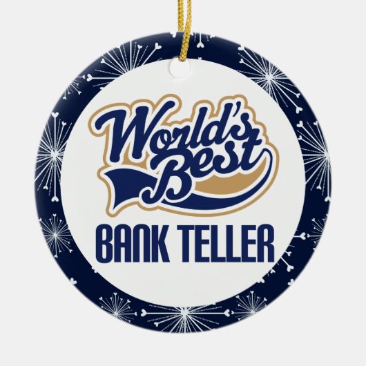 銀行出納係のギフトのオーナメント セラミックオーナメント (正面)