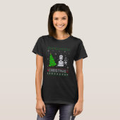 銀行出納者クリスマスツリー照明醜いクリスマスススススススススワ Tシャツ (正面フル)