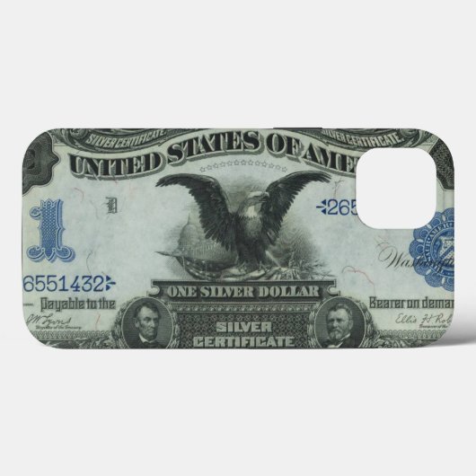 銀行券： 1899 $1 Black Eagle Silver Certificate Case-Mate iPhoneケース (裏面 (横))