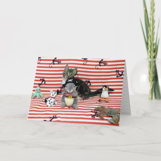 銀行取引いかり遠くにグリーティングカード カード (正面)