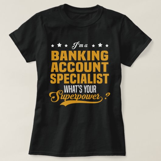 銀行口座のスペシャリスト Tシャツ (デザイン正面)