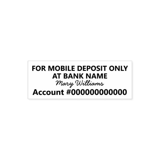 銀行名口座番号の携帯入金の場合 セルフインキングスタンプ (デザイン)