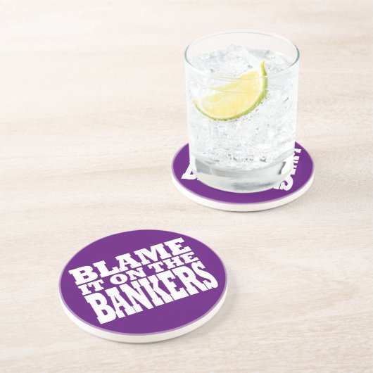 銀行家のせいにする(金融危おもしろい機) コースター (側面)