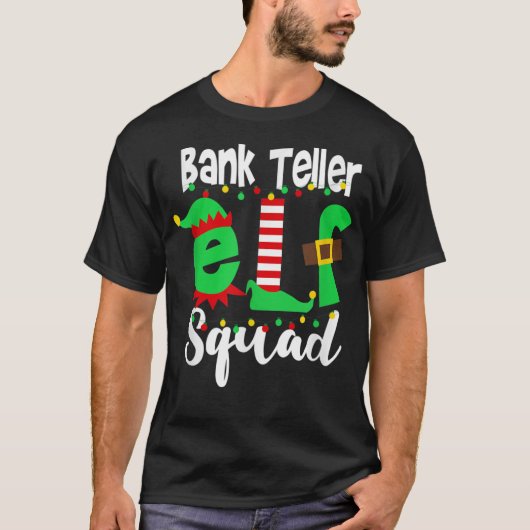 銀行小妖精や小人分隊おもしろいクリスマス Tシャツ (正面)