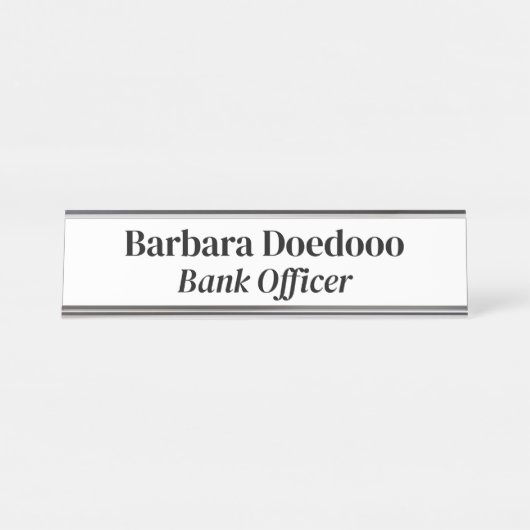 銀行役員ホワイト デスクネームプレート (正面)