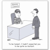 銀行支配人のオフィス漫画 シール (正面)