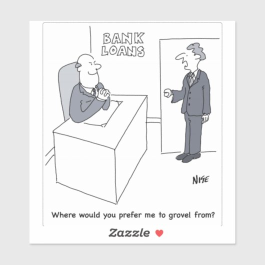 銀行貸出オフィス漫画 シール (シート)