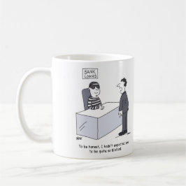 銀行貸金部の銀行強盗のような服装 コーヒーマグカップ