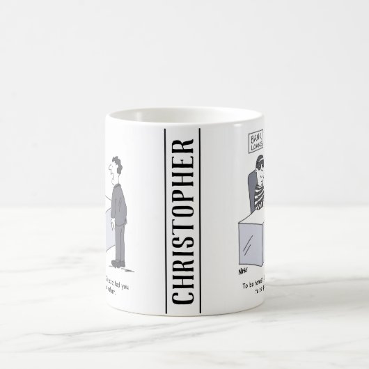 銀行貸金部の銀行強盗のような服装 コーヒーマグカップ (中央)