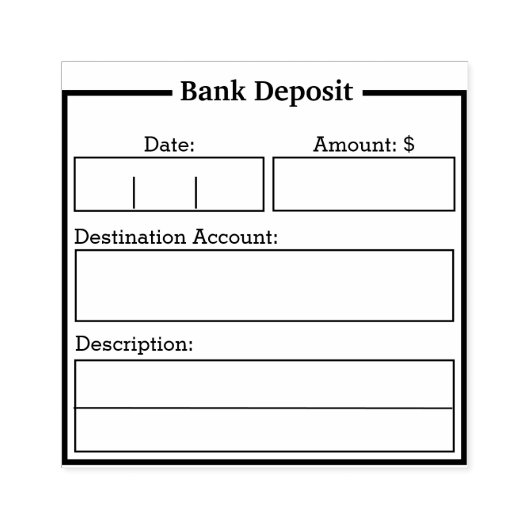 銀行預金会計スタンプ ラバースタンプ (インプリント)