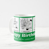 銀行、銀行家、銀行の漫画。おもしろい コーヒーマグカップ (正面左)