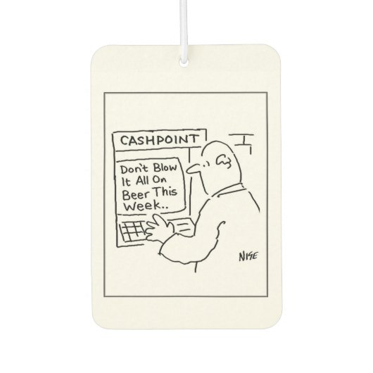 銀行Atmは、ビールに使わないよう顧客に助言する カーエアーフレッシュナー (正面)