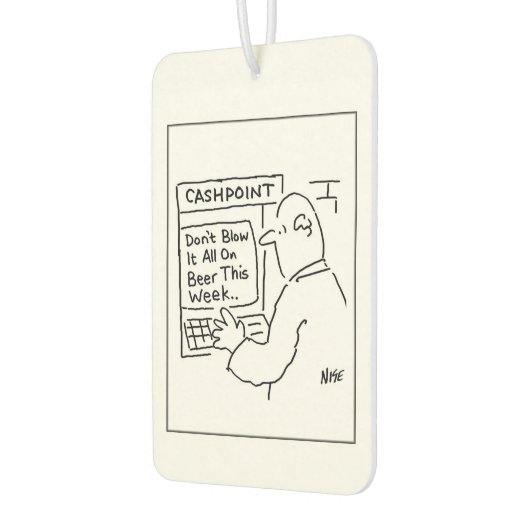 銀行Atmは、ビールに使わないよう顧客に助言する カーエアーフレッシュナー (左)