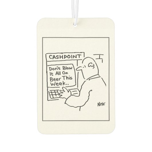 銀行Atmは、ビールに使わないよう顧客に助言する カーエアーフレッシュナー (裏面)