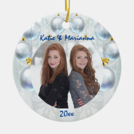 銀装飾ボールクリスマス セラミックオーナメント