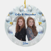 銀装飾ボールクリスマス セラミックオーナメント (裏面)