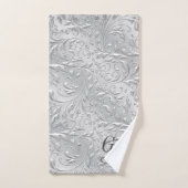 銀装飾モノグラム浴室タオルセット バスタオルセット (ハンドタオル)