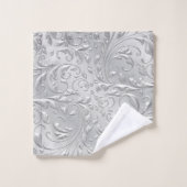 銀装飾モノグラム浴室タオルセット バスタオルセット (ウォッシュタオル)