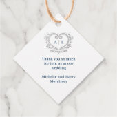 銀装飾用ハートモノグラム結婚ダークブルー フェイバータグ (裏面)