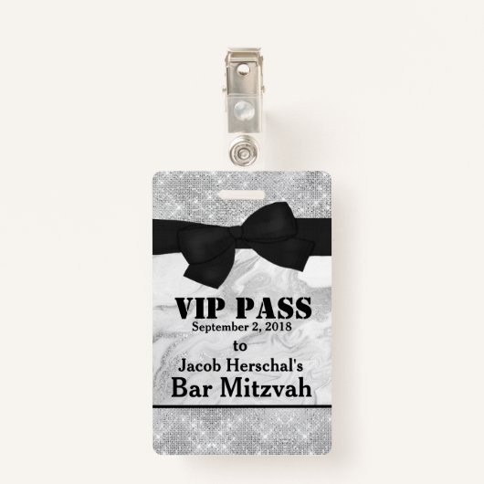 銀製および大理石VIPのパーティーのバッジ バッジ (裏面クリップ)