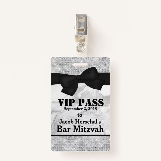 銀製および大理石VIPのパーティーのバッジ バッジ (正面クリップ)