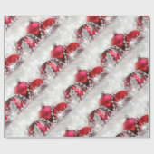 銀製および赤いクリスマスの包装紙 ラッピングペーパー (フラット)