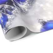 銀製および青いクリスマスの包装紙 ラッピングペーパー (ロールコーナー)