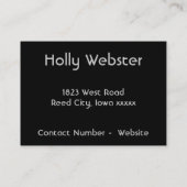 銀製および黒いヴィンテージ 名刺 (裏面)