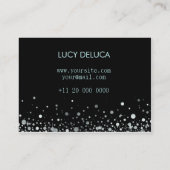 銀製および黒い擬似ホイルのグリッターの名刺 名刺 (裏面)