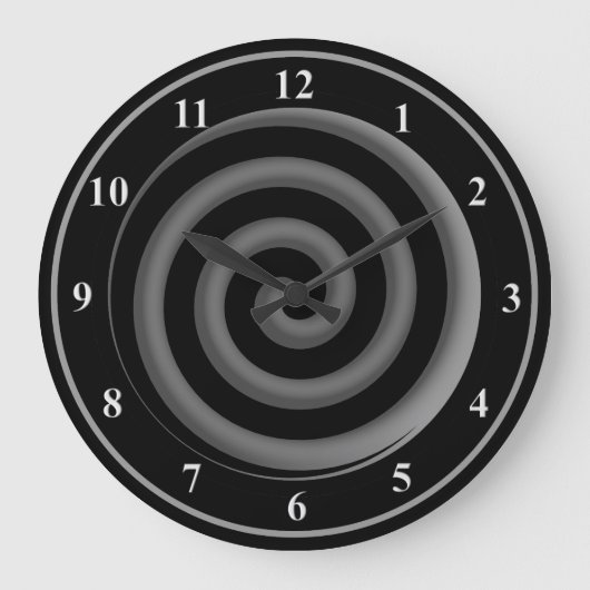 銀製および黒い螺線形の柱時計 ラージ壁時計 (正面)