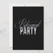 銀製および黒い退職のパーティの招待状 招待状 (裏面)