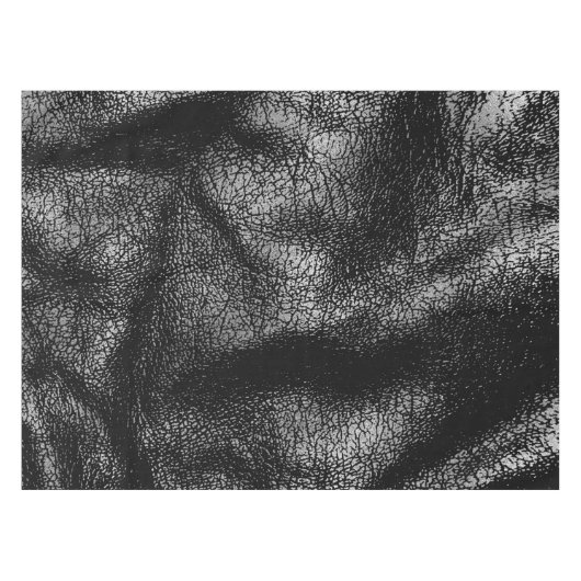 銀製および黒い革質 テーブルクロス (正面(横))