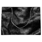 銀製および黒い革質 ラージペーパーバッグ (正面)