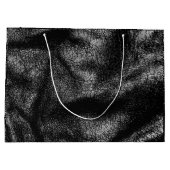 銀製および黒い革質 ラージペーパーバッグ (裏面)