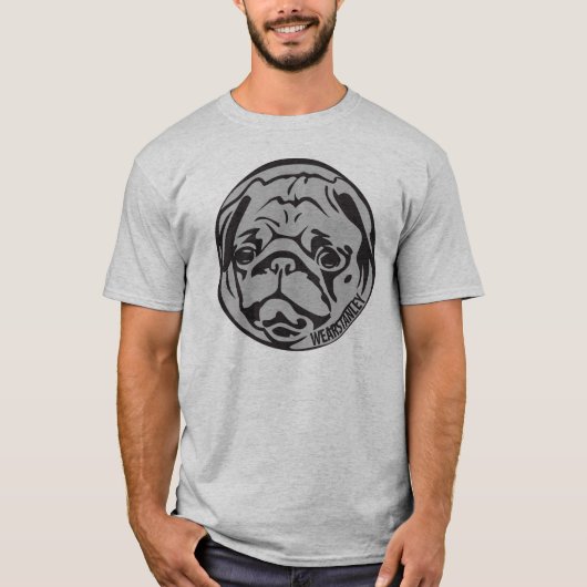 銀製および黒いpugface tシャツ (正面)