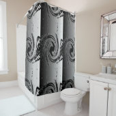 銀製か黒いシャワー・カーテン シャワーカーテン (インサイチュ)