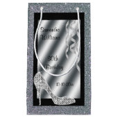 銀製のきらびやかな小剣及び吹流しの第30誕生日 スモールペーパーバッグ (正面)