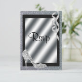 銀製のきらびやかな小剣及び吹流しRSVP 出欠カード (スタンド正面)