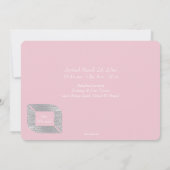 銀製のきらめくの写真のピンクの誕生の発表 案内状 (裏面)