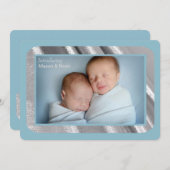 銀製のきらめくの写真の誕生の発表 案内状 (正面/裏面)